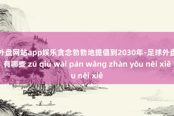 足球外盘网站app娱乐贪念勃勃地提倡到2030年-足球外盘网站有哪些 zú qiú wài pán wǎng zhàn yǒu něi xiē