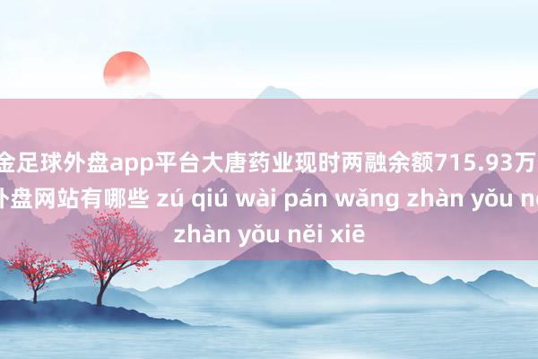 现金足球外盘app平台大唐药业现时两融余额715.93万元-足球外盘网站有哪些 zú qiú wài pán wǎng zhàn yǒu něi xiē